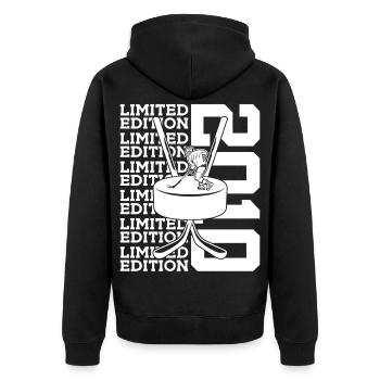 LIMITED EDITION 2010 EISHOCKEY 16. GEBURTSTAG - Unisex Premium Organic Zip Hoodie - black - Back - Nico (187cm)