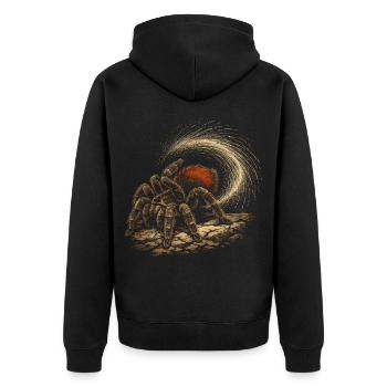 Tarantula - Unisex Premium Organic Zip Hoodie - black - Back - Nico (187cm)