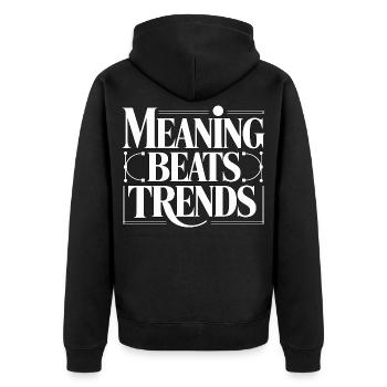 Logo Designer Meaning Beats Trends Visual Designer - Unisex Premium Organic Zip Hoodie - black - Back - Nico (187cm)