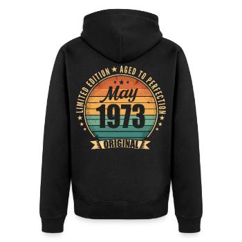 Légende de Mai 1973 Édition Limitée - Veste à capuche bio Premium Unisexe - noir - Dos - Nico (187cm)
