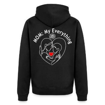 Mein Alles: Mamas Liebe - Unisex Premium Bio Zip Hoodie - Schwarz - Hinten - Nico (187cm)