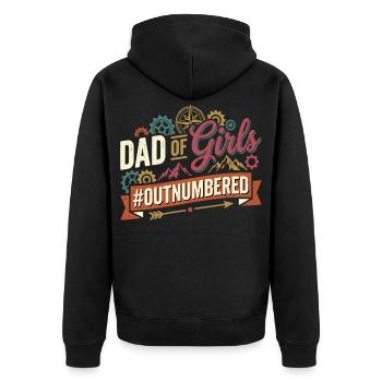 Papa des filles surpassés en nombre Papa au tournevis - Veste à capuche bio Premium Unisexe - noir - Dos - Nico (187cm)