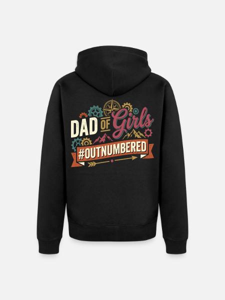 Papa des filles surpassés en nombre Papa au tournevis - Veste à capuche bio Premium Unisexe - noir
