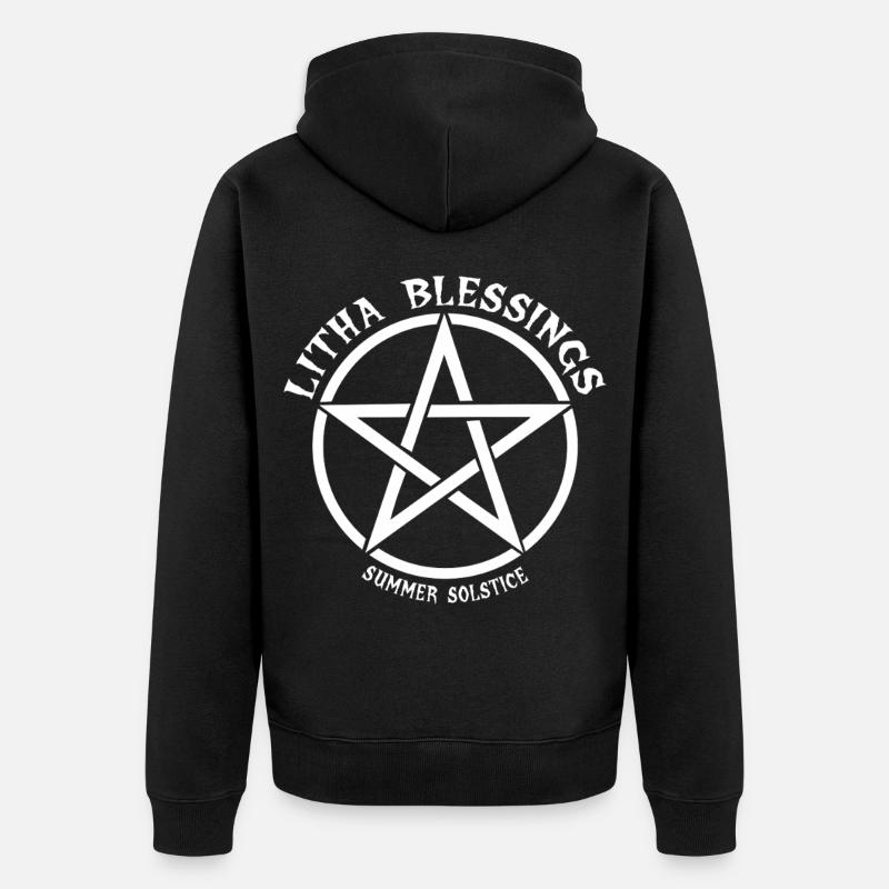 Litha Pagan Solstice d’été Midsommar - Veste à capuche bio Premium Unisexe - noir