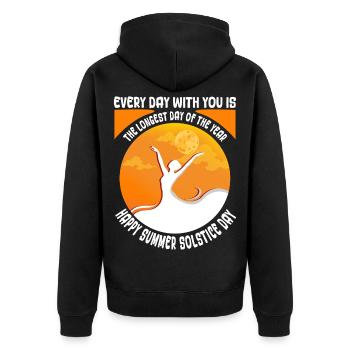 Litha Pagan: Sommersonnenwende, Mittsommer, Mittsommer, Mittsommer. - Unisex Premium Bio Zip Hoodie - Schwarz - Hinten - Nico (187cm)