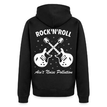 Rock 'N' Roll Ain't Noise Pollution - Unisex Premium Organic Zip Hoodie - black - Back - Nico (187cm)