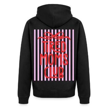 Tired Moms Club - Müde Mütter Club - Unisex Premium Organic Zip Hoodie - black - Back - Nico (187cm)