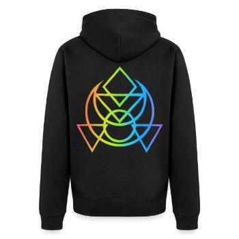 Symbole ésotérique égyptien multicolore - Veste à capuche bio Premium Unisexe - noir - Dos - Nico (187cm)