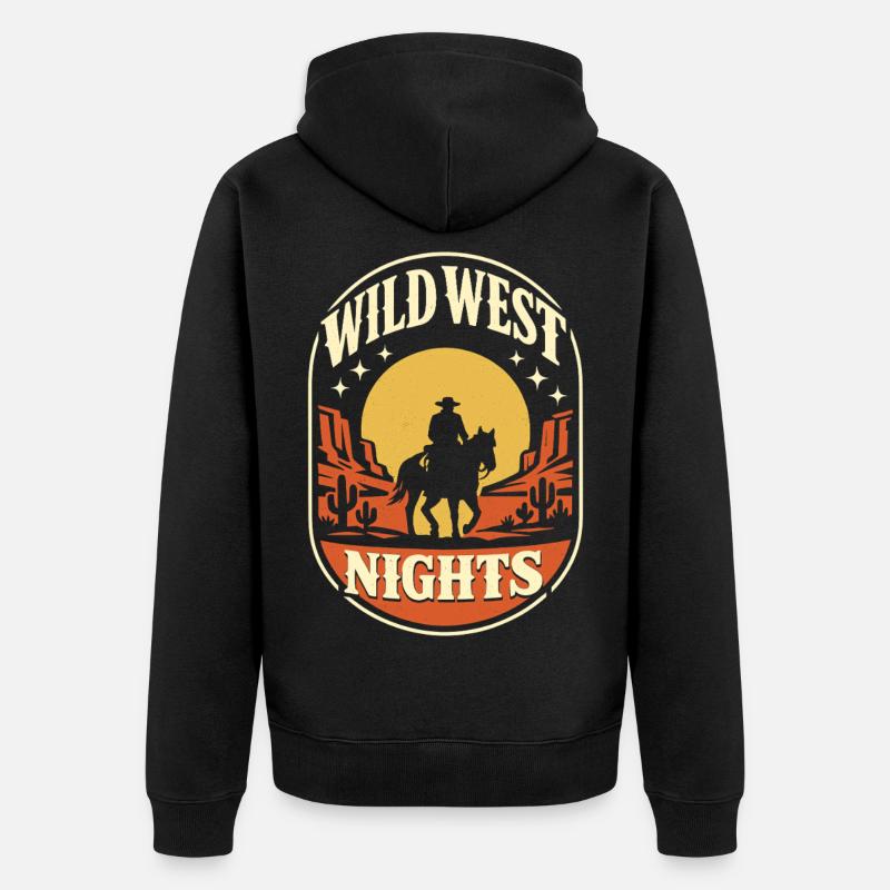 Nuits du Far West - Veste à capuche bio Premium Unisexe - noir