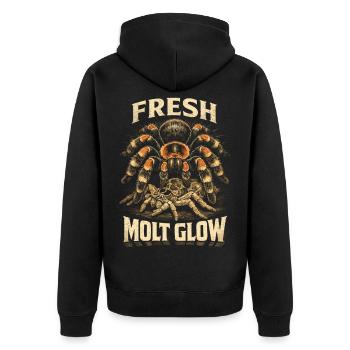 Tarantula Fresh Molt - Unisex Premium Organic Zip Hoodie - black - Back - Nico (187cm)