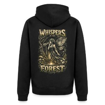 Fairycore Fairy Gothic Whispers In The Forest - Unisex Premium Organic Zip Hoodie - black - Back - Nico (187cm)