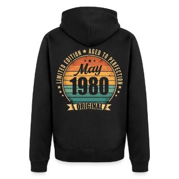 Légende de Mai 1980 Édition Limitée - Veste à capuche bio Premium Unisexe - noir - Dos - Nico (187cm)
