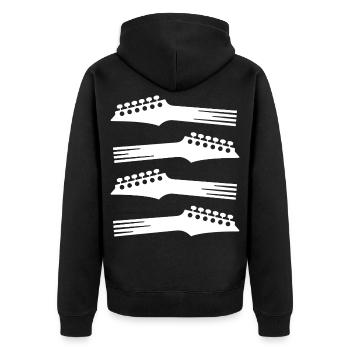 Silhouettes de tête de guitare - Veste à capuche bio Premium Unisexe - noir - Dos - Nico (187cm)