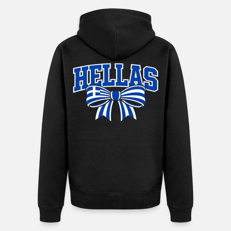 Hellas Schleife - Unisex Premium Bio Zip Hoodie - Schwarz