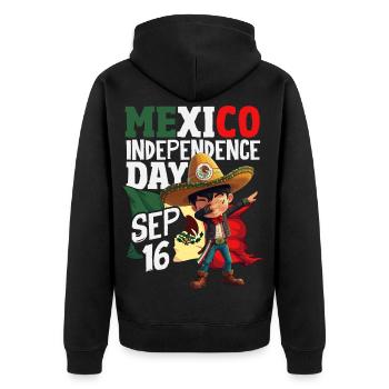 Mexiko Stolz & Heimat Mexikaner Mexico Flagge - Unisex Premium Bio Zip Hoodie - Schwarz - Hinten - Nico (187cm)