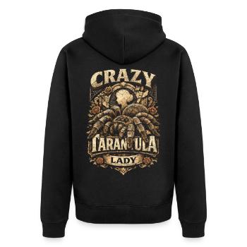 Vogelspinne Crazy Tarantula Lady - Unisex Premium Organic Zip Hoodie - black - Back - Nico (187cm)