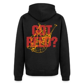 Bagpipes Bagpiper Bagpipe Got Reed? - Unisex Premium Organic Zip Hoodie - black - Back - Nico (187cm)