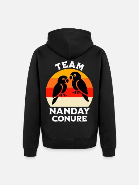 Team Nandays Parakeet - Unisex Premium Organic Zip Hoodie - black
