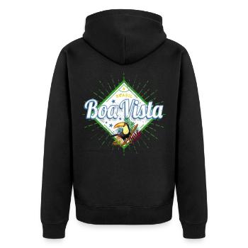 Boa Vista Roraima in Brasilien mit Tukan Souvenir - Unisex Premium Bio Zip Hoodie - Schwarz - Hinten - Nico (187cm)