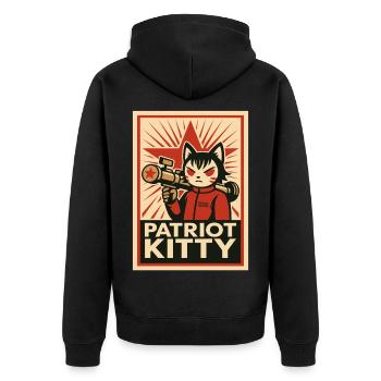 Patriot Kitty Rocket Art - Unisex Premium Organic Zip Hoodie - black - Back - Nico (187cm)