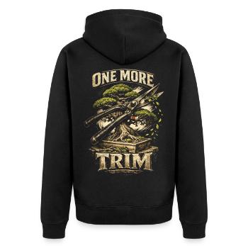 Bonsai Tree One More Trim - Unisex Premium Organic Zip Hoodie - black - Back - Nico (187cm)