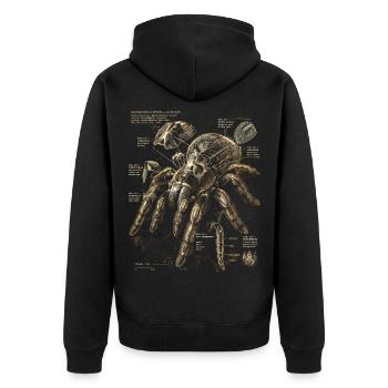 Tarantula - Unisex Premium Organic Zip Hoodie - black - Back - Nico (187cm)