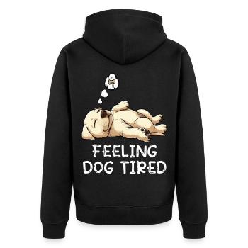 Feeling Dog Tired Labrador Labrador Owner Labbi - Unisex Premium Organic Zip Hoodie - black - Back - Nico (187cm)