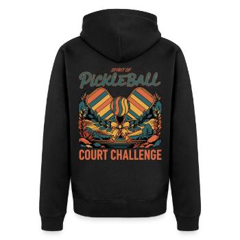 Pickleball Spirit Court Challenge Player Paddles - Unisex Premium Organic Zip Hoodie - black - Back - Nico (187cm)