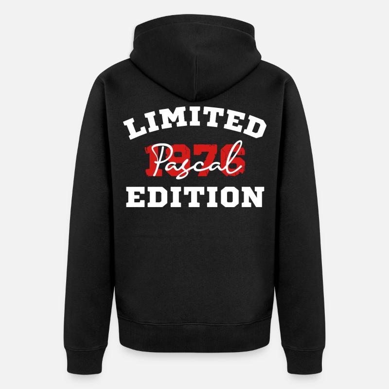 Limitierte Ausgabe Pascal 1976 - Unisex Premium Bio Zip Hoodie - Schwarz