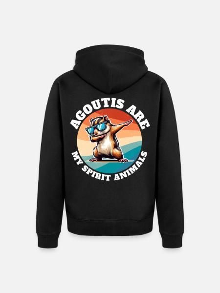 Lustige Aguti Sprüche - Unisex Premium Bio Zip Hoodie - Schwarz