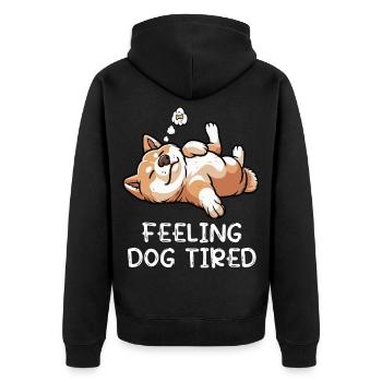 Se sentir fatigué par le chien Akita Akita Propriétaire Akitas - Veste à capuche bio Premium Unisexe - noir - Dos - Nico (187cm)