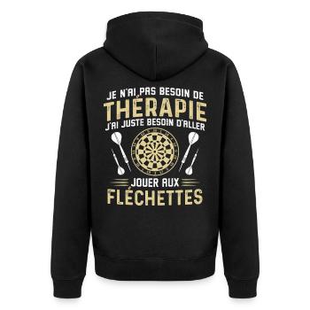  juste besoin d'aller jouer aux fléchettes - Veste à capuche bio Premium Unisexe - noir - Dos - Nico (187cm)