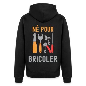 Né Pour Bricoler – Outils Colorés - Veste à capuche bio Premium Unisexe - noir - Dos - Nico (187cm)