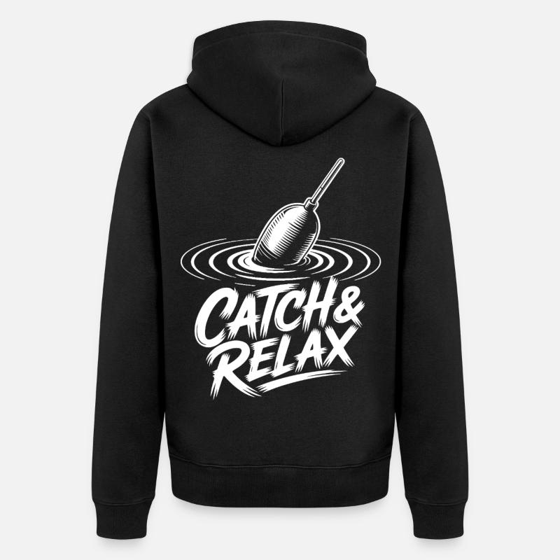 Attrape et se détend - Veste à capuche bio Premium Unisexe - noir