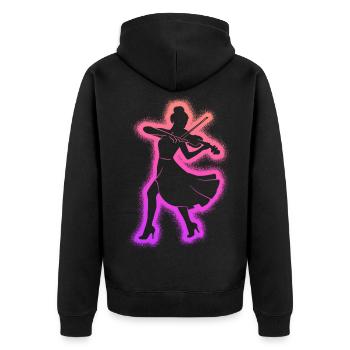 Violin Violinist Kids Ladies Girls Violin - Unisex Premium Organic Zip Hoodie - black - Back - Nico (187cm)