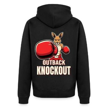 Boxeur kangourou de l’Outback Knockout - Veste à capuche bio Premium Unisexe - noir - Dos - Nico (187cm)
