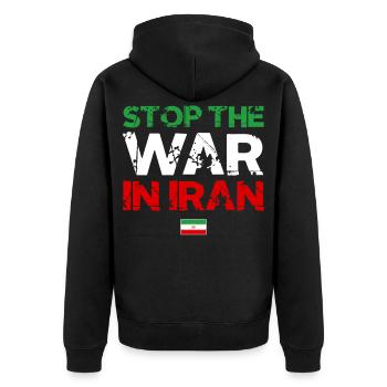 Arrêter la guerre d’Iran - Paix iranienne - Veste à capuche bio Premium Unisexe - noir - Dos - Nico (187cm)