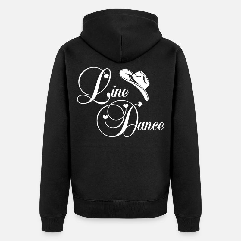 Line Dance Script Logo - Unisex Premium Organic Zip Hoodie - black