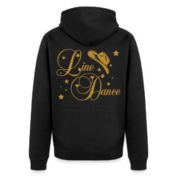 Line Dance - Unisex Premium Organic Zip Hoodie - black - Back - Nico (187cm)