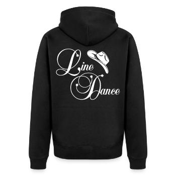 Line Dance Cowboy - Unisex Premium Organic Zip Hoodie - black - Back - Nico (187cm)