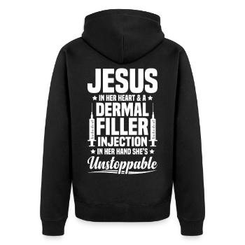 Infirmière esthétique Foi Religion Jésus Botox - Veste à capuche bio Premium Unisexe - noir - Dos - Nico (187cm)
