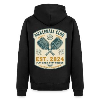 Pickleball Club Est 2024 Funny Player Love - Unisex Premium Organic Zip Hoodie - black - Back - Nico (187cm)