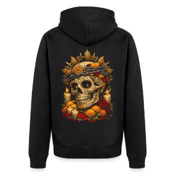 Dia De Los Muertos - Unisex Premium Bio Zip Hoodie - Schwarz - Hinten - Nico (187cm)