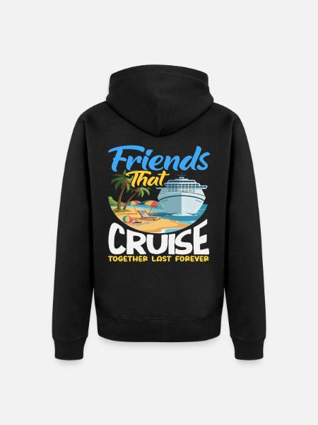 Freunde Kreuzfahrt Gemeinsam Urlaub Reise - Unisex Premium Bio Zip Hoodie - Schwarz