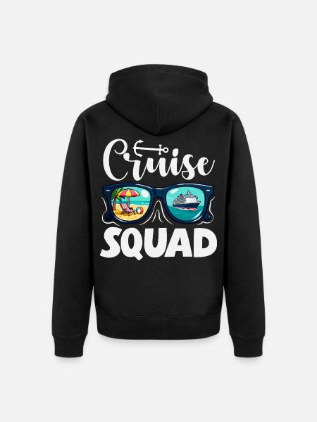 Cruise Squad Sonnenbrille Urlaub Trip - Unisex Premium Bio Zip Hoodie - Schwarz