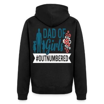Papa des filles en infériorité numérique Papa fille - Veste à capuche bio Premium Unisexe - noir - Dos - Nico (187cm)