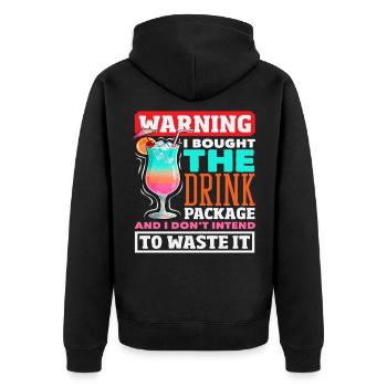 Avertissement forfait boissons Croisière alcoolisée - Veste à capuche bio Premium Unisexe - noir - Dos - Nico (187cm)