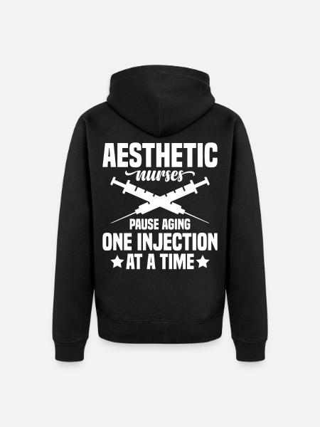 Ästhetisch-Krankenschwester-Injektor-Alter-Botox-Händler - Unisex Premium Bio Zip Hoodie - Schwarz