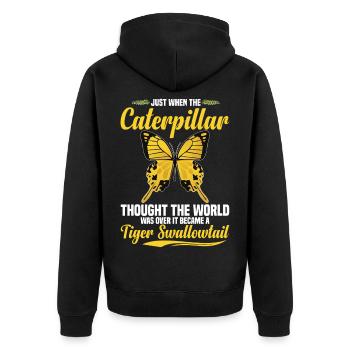  Tiger Swallowtail Insect Lover Entomology - Unisex Premium Organic Zip Hoodie - black - Back - Nico (187cm)