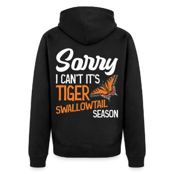 Tiger-Schwalbenschwanz-Saison Insekten-Schmetterlings-Insekt - Unisex Premium Bio Zip Hoodie - Schwarz - Hinten - Nico (187cm)